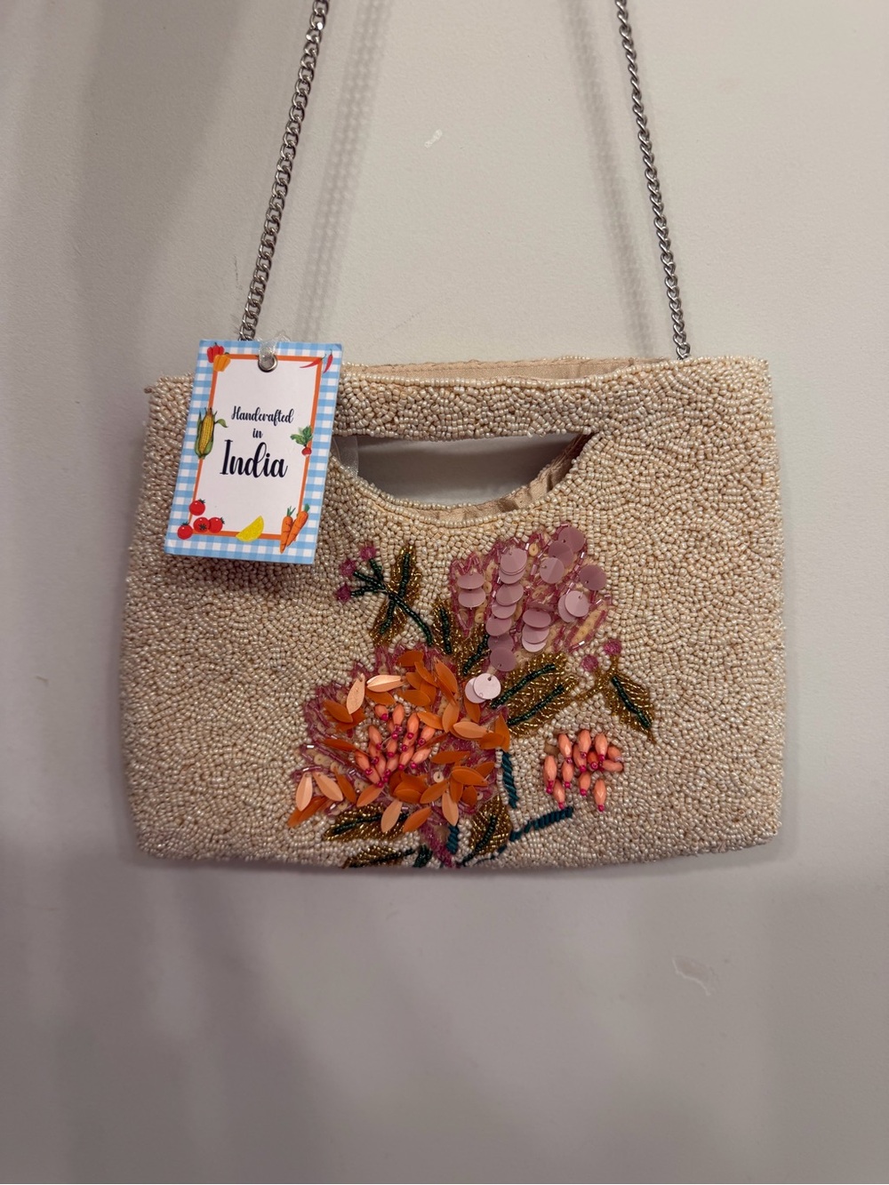 Embellished Pink Flamingo Beaded Shoulder Bag - Picture 2 of 2